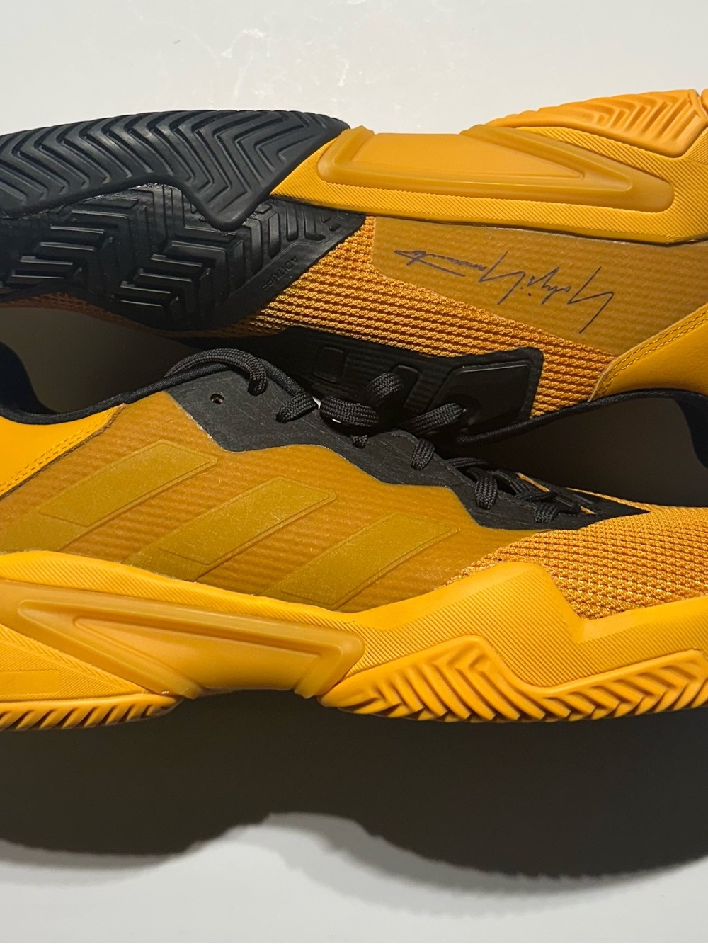 New Adidas Y-3 Barricade 13 Collegiate Gold Black Tennis Shoes Men's Sz 14
